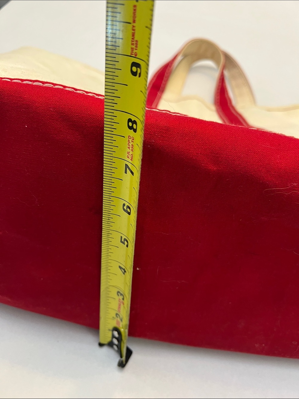RARE 1970’s VINTAGE RETRO L.L.BEAN CREAM CANVAS TOTE WITH RED TRIM & BOTTOM - Picture 16 of 16